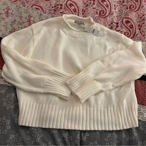NWT J. Crew white mock neck sweater